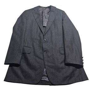 Norman Hilton Connollys Mens 42L Pinstripe Blazer‎ Charcoal Gray 2 Button Jacket